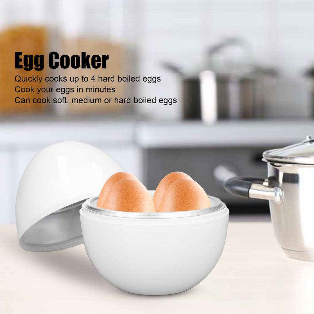 Microwave Hard Boiled Egg Cooker 4 Eggs Capacity Compact Design ABS Material Egg Shape Microwave Function Egg Boiler Steamer