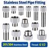 Hex Head Stainless Steel Coupling Female To Male Coupler  for Water Gas Oil Pipe