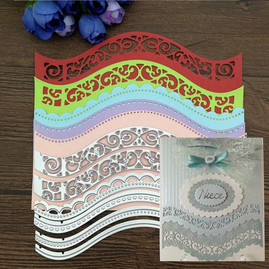 Fustelle in metallo con bordo ondulato fai da te per scrapbooking, carte, album, stencil