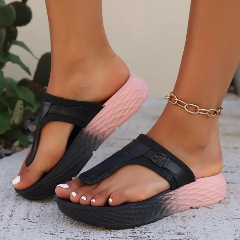 2024 Žabky pro ženy Ležérní ploché pantofle Sandály Pohodlné Dámské PVC Plážové boty Dámské Nazouváky Obuv Chanclasje