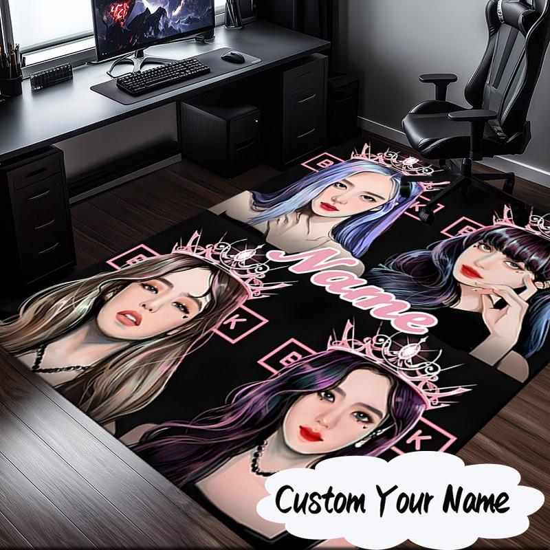 Custom Name Kpop Group Fashion Carpet, Chair Rug,Area Rug for Office Bedroom living rooms bedroom, Doormat decor Christmas fan gifts