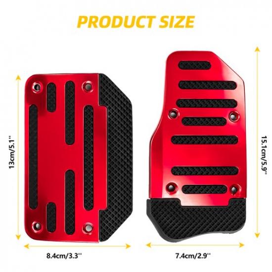 Red Universal NonSlip Automatic Gas Brake Foot Pedal Pad Cover Kit Accessories