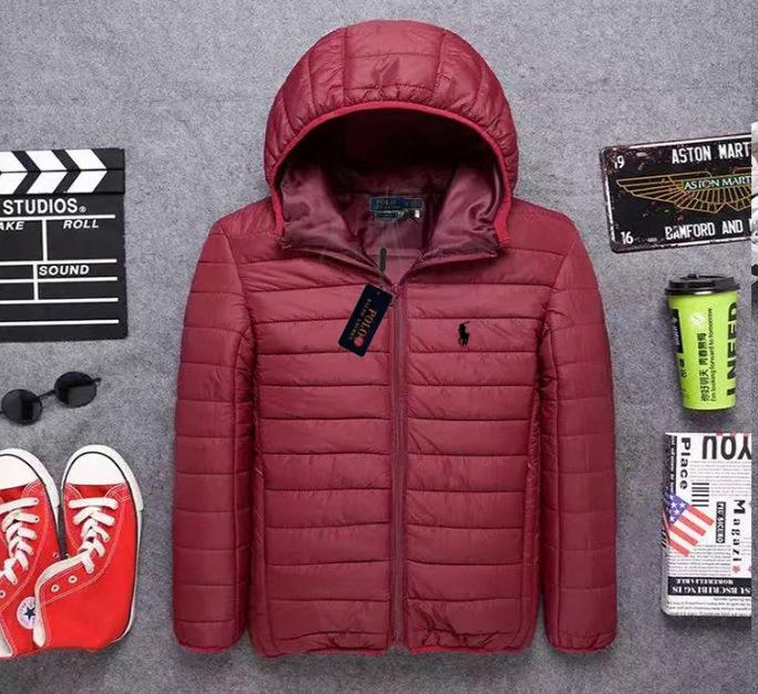 Jachetă de iarnă casual ușoară pentru bărbați 2025, cu guler înalt brodat RL - Rezistentă la frig, Mărime mare, Lungime scurtă
