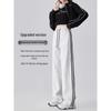 2025 Women's High-Waist Slimming Sweatpants: White & Gray, Spring Casual Wide-Leg Design