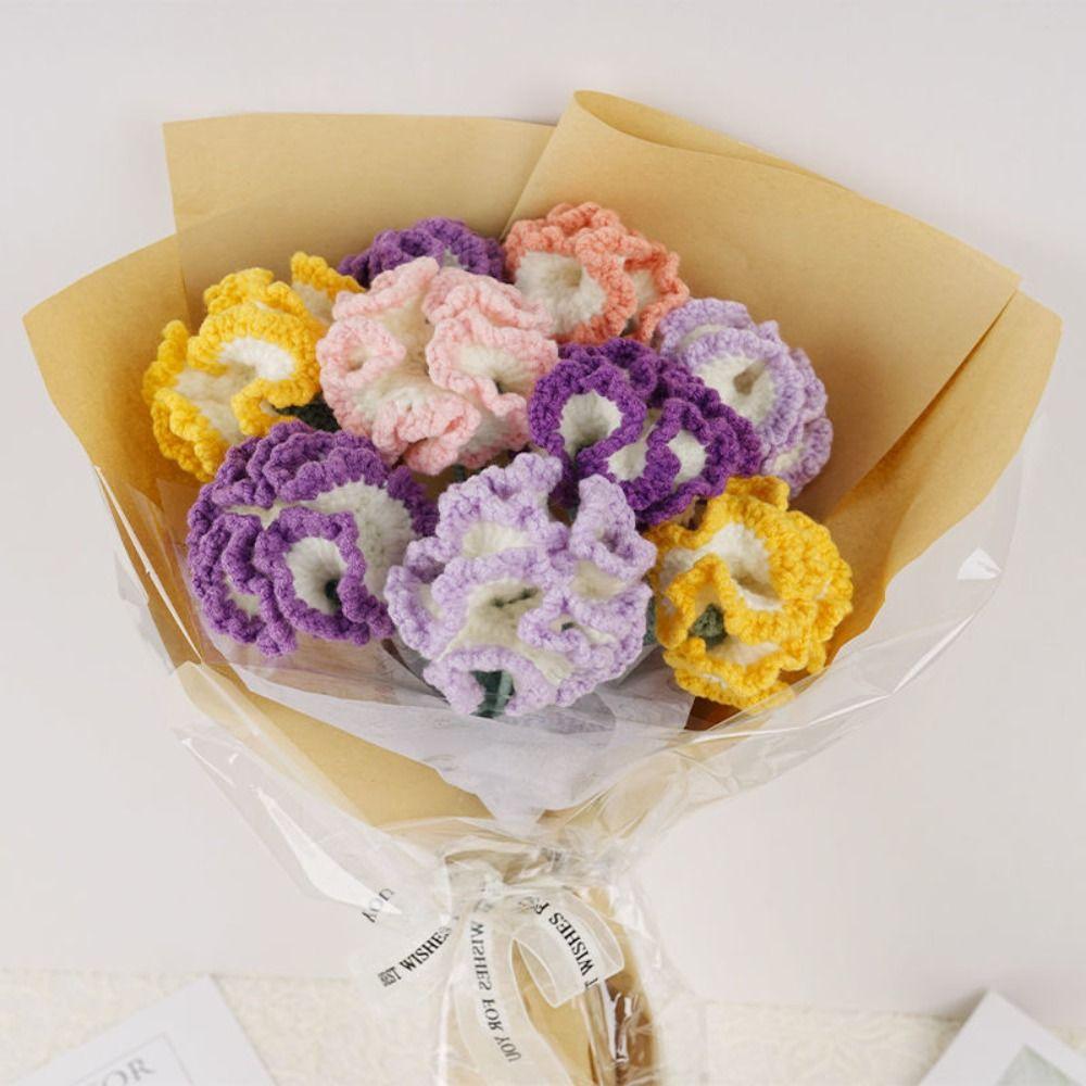 

Декор Орнамент Подарок Свадебное украшение Стол Гвоздика Фальшивый Цветок Вязаный Цветок Вязаный Букет