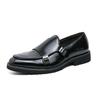 Large Size Business Munk Shoes Men's Solid Color Platform Dress Leather Shoes Korean Version Office Loafers