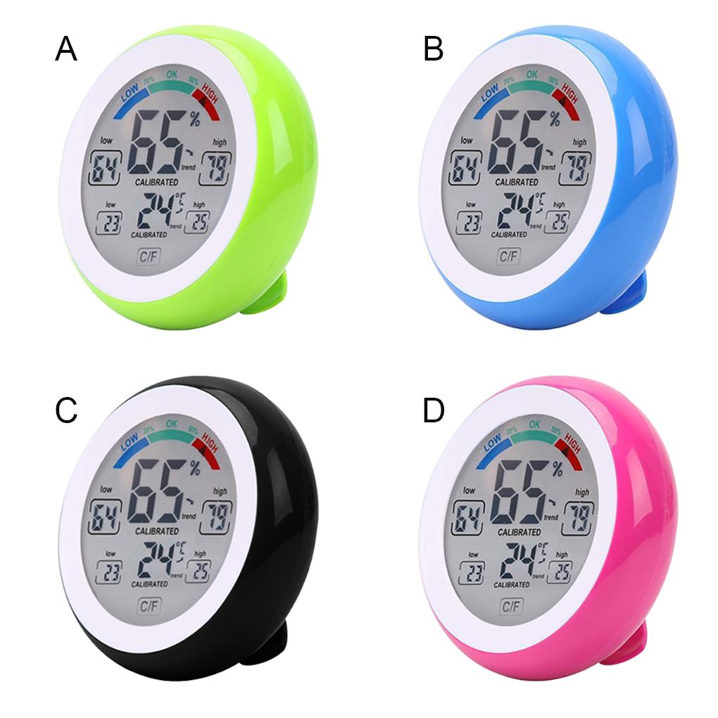 LED Electronic Digital Temperature Humidity Thermometer Meter Plastic Bathroom Hygrometer Weather Station Alarm Clock Gauge