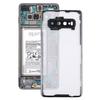 For Samsung Galaxy S10 SM-G9750 G975F Transparent Battery Back Cover with Camera Lens Cover