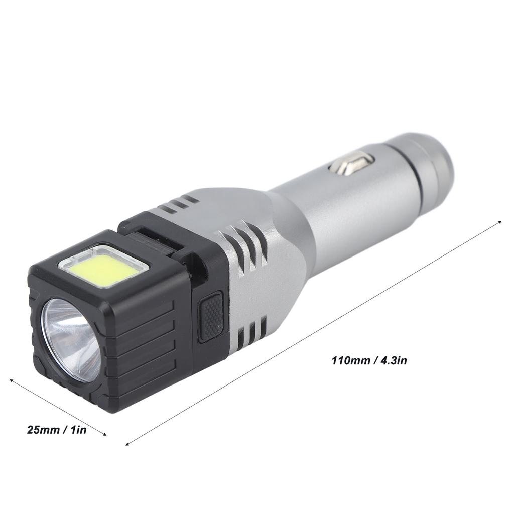 Car Plug In Flashlight Rechargeable Dual Light Source Super Bright Mini Handheld Automobile Charged Emergency Torch Single Light
