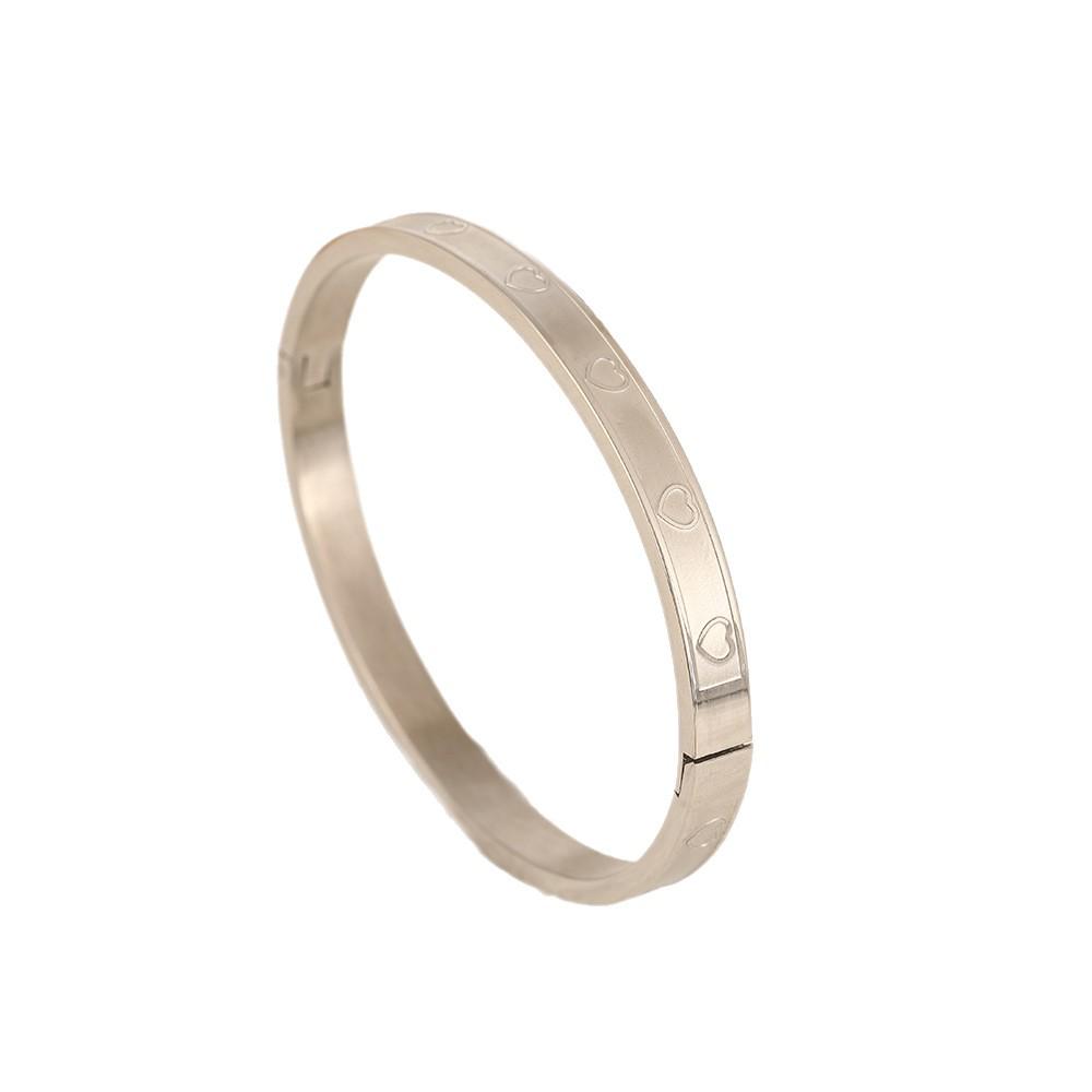 Edelstahl Herz und Diamant Damenarmband - Nicht verblassendes Titan-Design