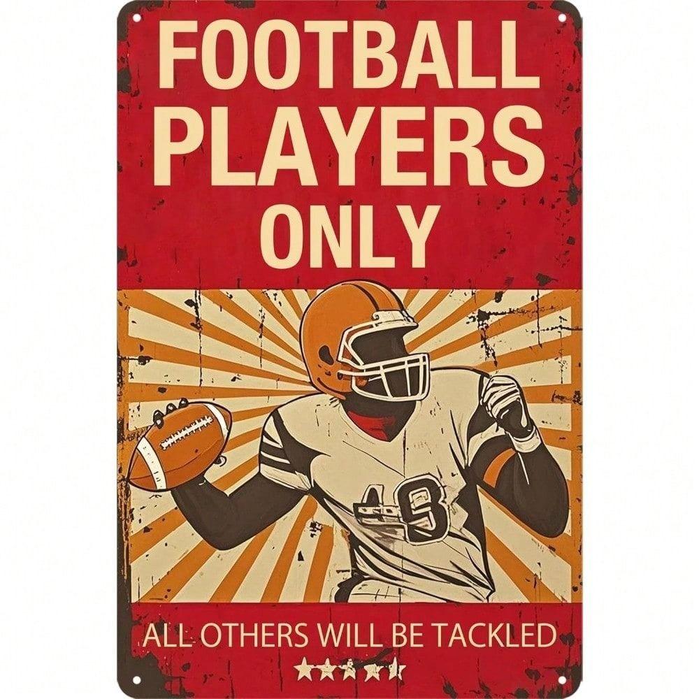 Metal Poster Soccer Football Player Tin Sign 8x12 Inch Wall Art Gift for Fans Sports Room Decor