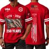 Men's Casual Fashion V-Neck Independence Day Print Short Sleeve Sports T-Shirt Top