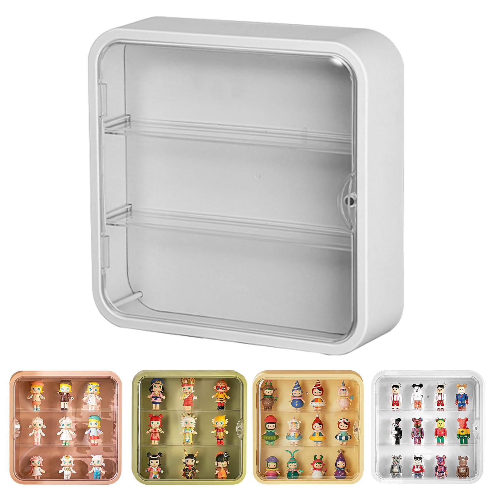 

Collection Figure Transparent Display Storage Storage Transparent Display Transparent Doll Tabletop Display Toy Display Toy Tiered 4 Colors with белый