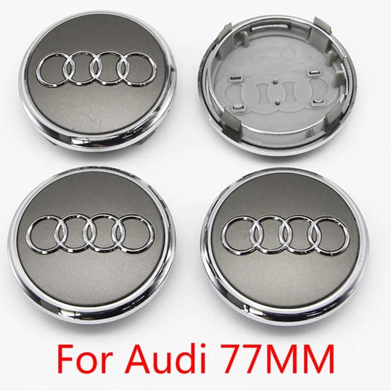 For Audi 8V4PCS 60mm 61mm 68mm 69mm 77mm Car Wheel Center Cap Hub Cover Badge For Audi A6 A3 A4 A5 A6 Q2L Q3 Q5 Q7 Q8 R8 Hubcap Accessories