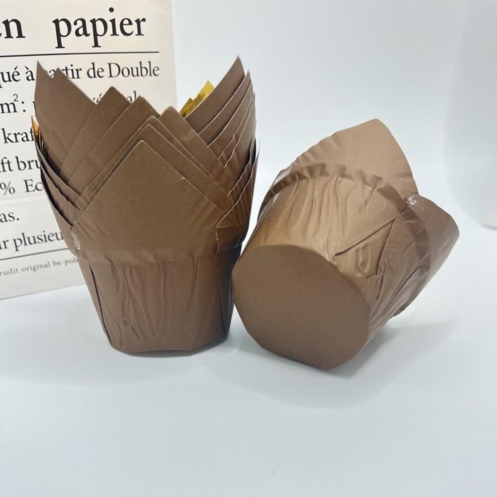 50Pcs Pastry Tools Muffin Cupcake Liners Tulip Style High Temperature Resistant Cupcake Paper Cups Oilproof & Non-Stick