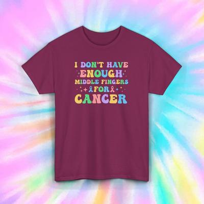 Anti Cancer Graphic Tee S-5XL Funny Middle Fingers Awareness Gift
