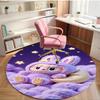 Labubu Print Round Rug, Washable Floor Carpet, For Entryway Dorm Laundry Room Office Study, Home Decor Birthday Christmas Gift