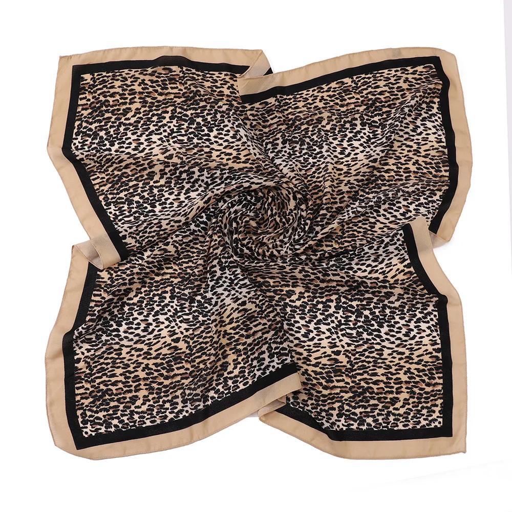 New Design Leopard Print Square Scarf Hijab Voile Large Shawl Hijabs For Women Muslim Fashion Scarf Headwraps Turban Ramadan