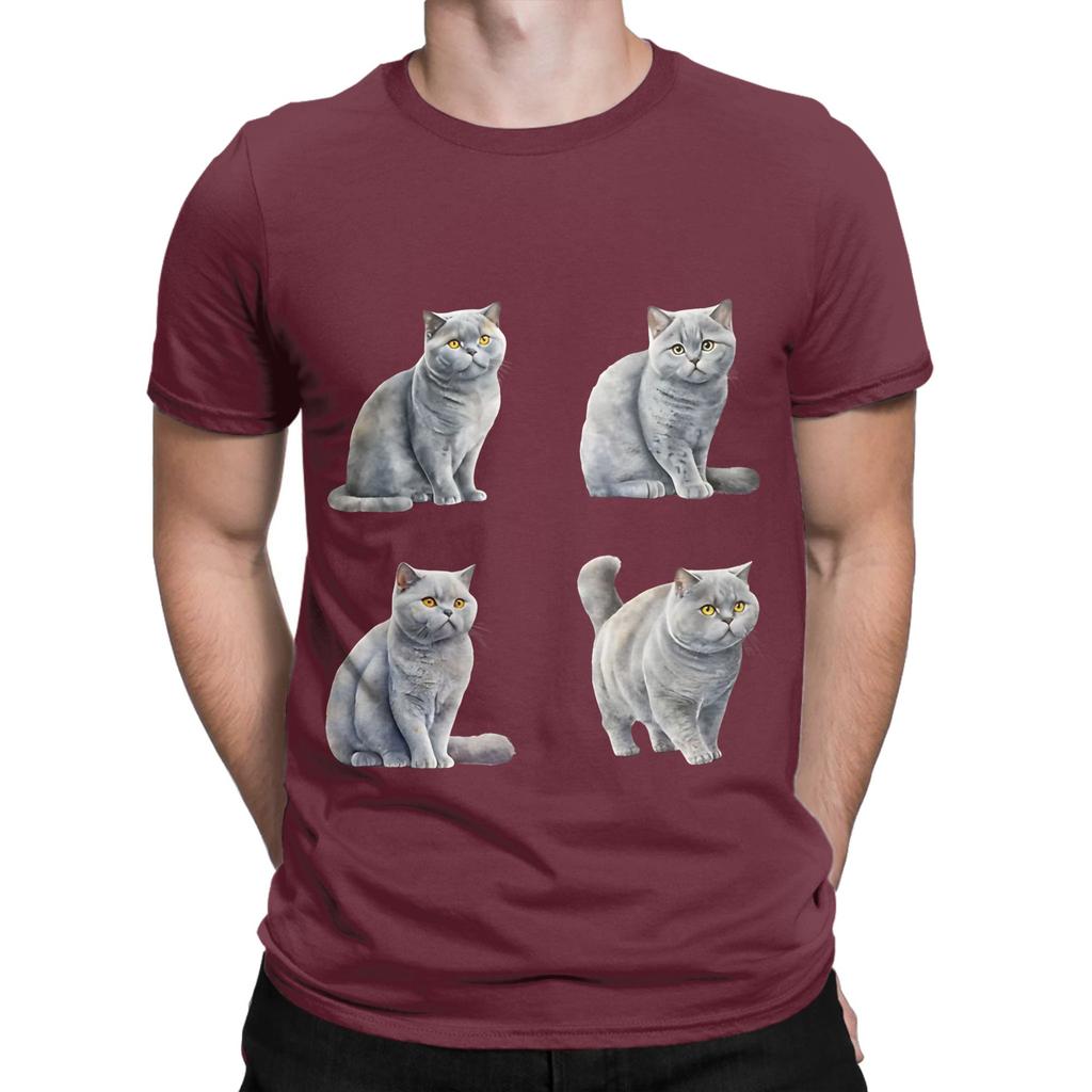 British Shorthair four Graphic 100 Cotton TShirt Shorthair Tees Tops For Unisex