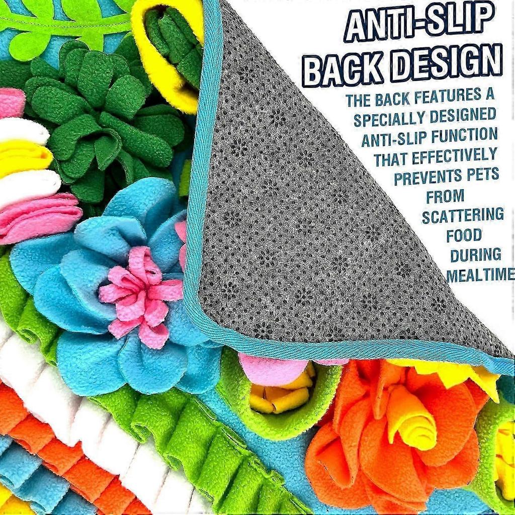 Snuffle Mat for Dogs, 15.4''*15.4'' for Small & Medium, Fleece Mentally Stimulating Toys for Dogs Cats Rabbits, Helps Control Eating Speed and Train S
