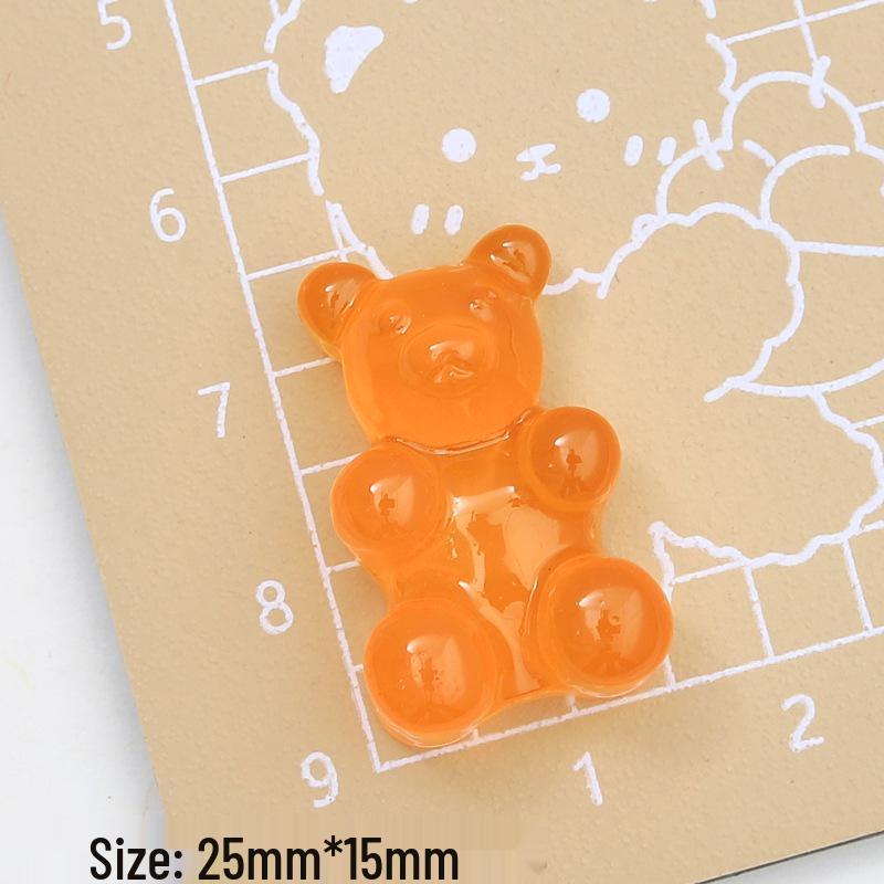 Large Translucent Bear Cartoon Cream Resin Charms for Crocs & DIY Jewelry Hair Clip Accessories