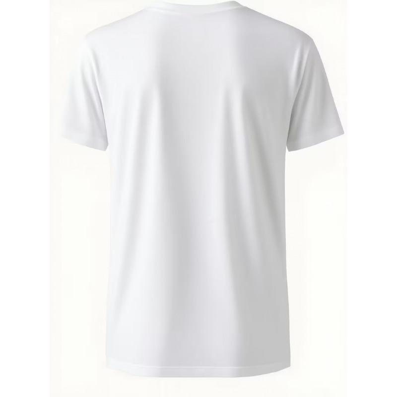 European Sizes Adult Space-Themed T-Shirt with Cartoon Astronaut & UFO Print - Short-Sleeve Round Neck Tee Suitable For, Training