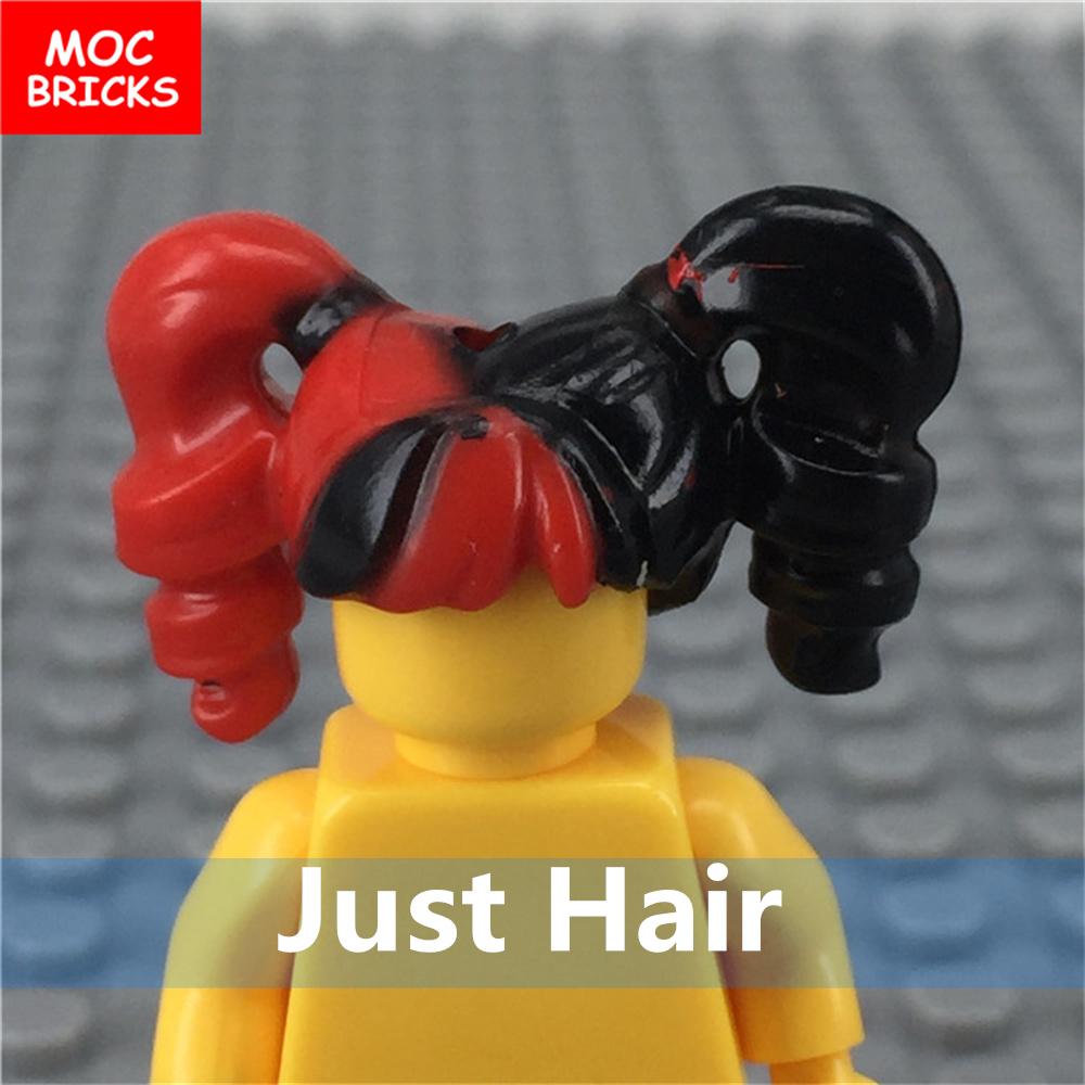 5 Stück/Los MOC Steine Weibliche Haare Zusammengebaute Partikel Bausteine Zubehör Kinderspielzeug Plastikpuppen