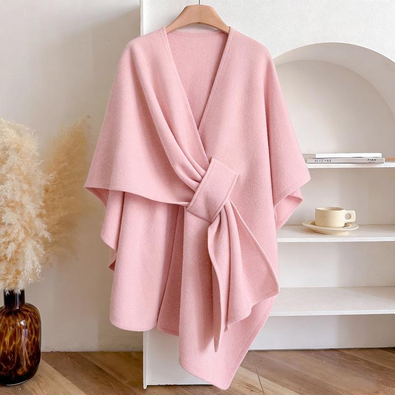 Solid Color Slit Shawl Women's Versatile Fashion Autumn and Winter Warm Decoration Atmosphere, External Cardigan