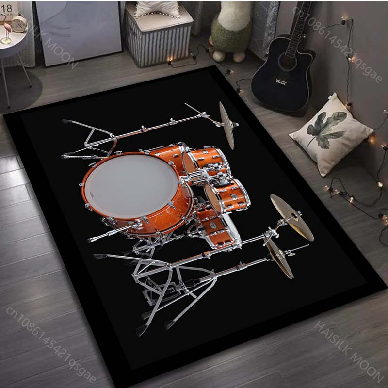 

Cool Golden Drum Set Print Carpet for Living Room Bedroom Bedside Sofa Table Floor Mat Home Area Rug Decor Large Size MusicLover 40x60cm (16x24in)