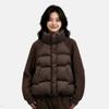 Womens Short Stand Collar Knit Panel Puffer Jacket Winter Warm Loose Cotton Coat