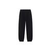 Li Ning Sports Trend Series Solid Color Logo Embroidered Fleece Cuffed Knitted Sweatpants Women Bottoms Black AKLSB52-1