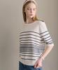 LUSIDA Roy Shoulder Button Stripe Knit_2 Colors