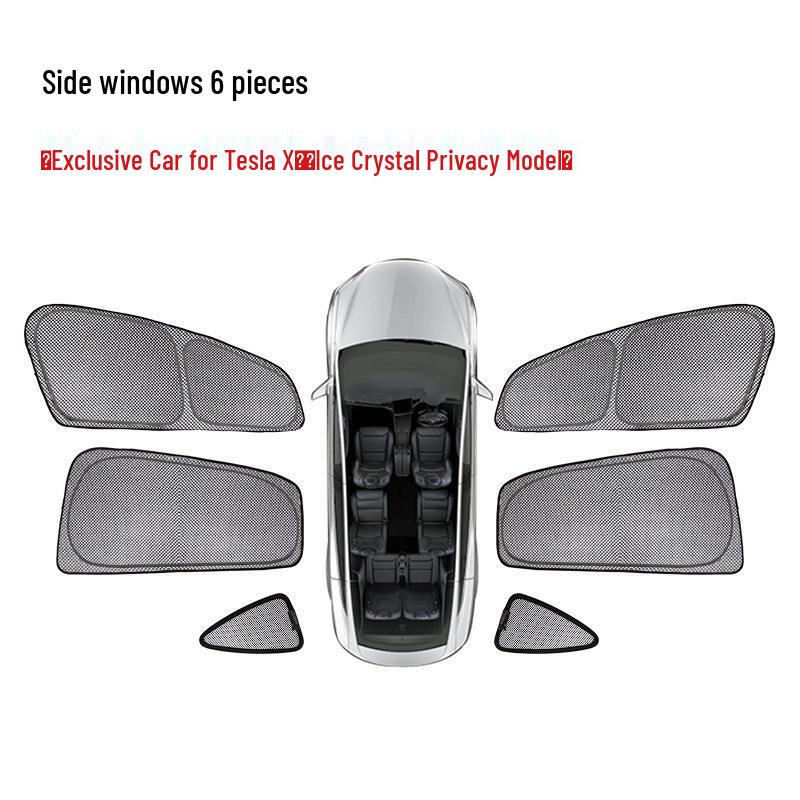 Tesla Model X Frost Crystal Sunshade for Wing Doors & Front Sunroof