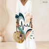 Plus Size Women V Neck 3 4 Sleeve Maxi Dress Soft Chic Casual Holiday Street Gown