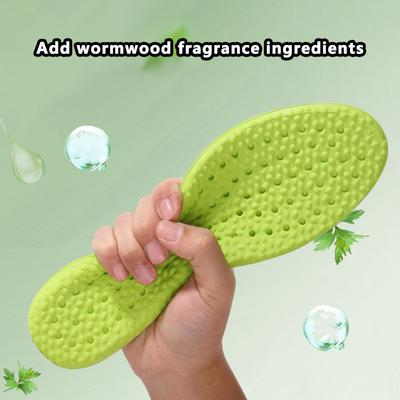 Absorption des chocs Confortable Respirant Absinthe Déodorant Semelle intérieure Soutien de la voûte plantaire Latex Doux Absorbant la transpiration Soin des pieds de course