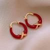 Red Love New Year's Earrings Women's Simple Festive Earrings Versatile Fashion Earrings