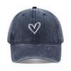 Literary and retro small love embroidery soft top fashion cap women's summer outdoor simple washed baseball cap men's autumn