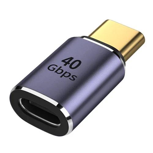 40Gbps USB Type-C Adapt 90 Degree Quick Charge Converter Male To Female 100W 40gbps PD Data Adapter For Macbook Data Transfer