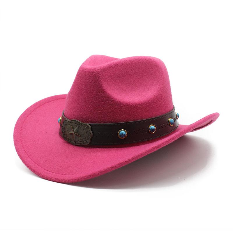 Minority Woolen Hat Men And Women Couple Hat Woolen Western Cowboy Top Hat