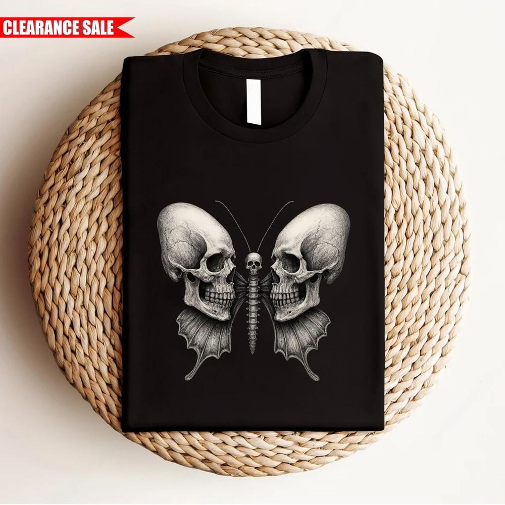 Moth Skull Halloween T Shirt Printed Halloween Party Gift 100% Cotton Mens T Top