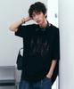 NP STUDIO Sparkle Arch Logo Oversized T-Shirt Black