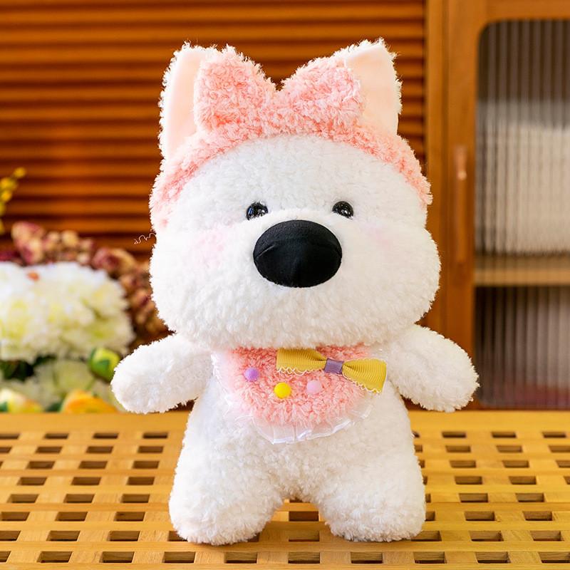 Highland Bowknot West White Terrier Plush Toy Cartoon Animal Child Scene Doll