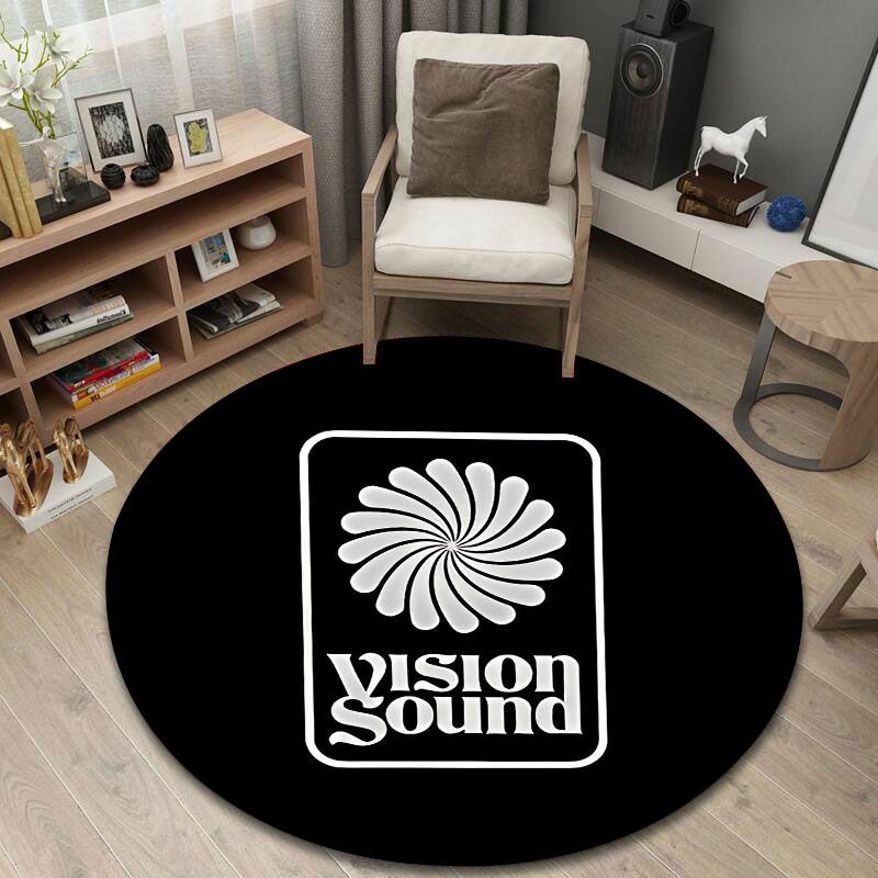 Chic Round Floral Multicolor Rug Mat, Non-Slip Floor Mat for Nursery