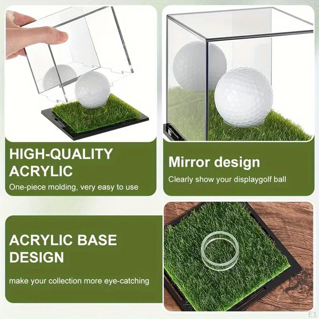 Golf Ball Display Case Transparent Storage Box Multifunction Balls Collection Accessories with Base