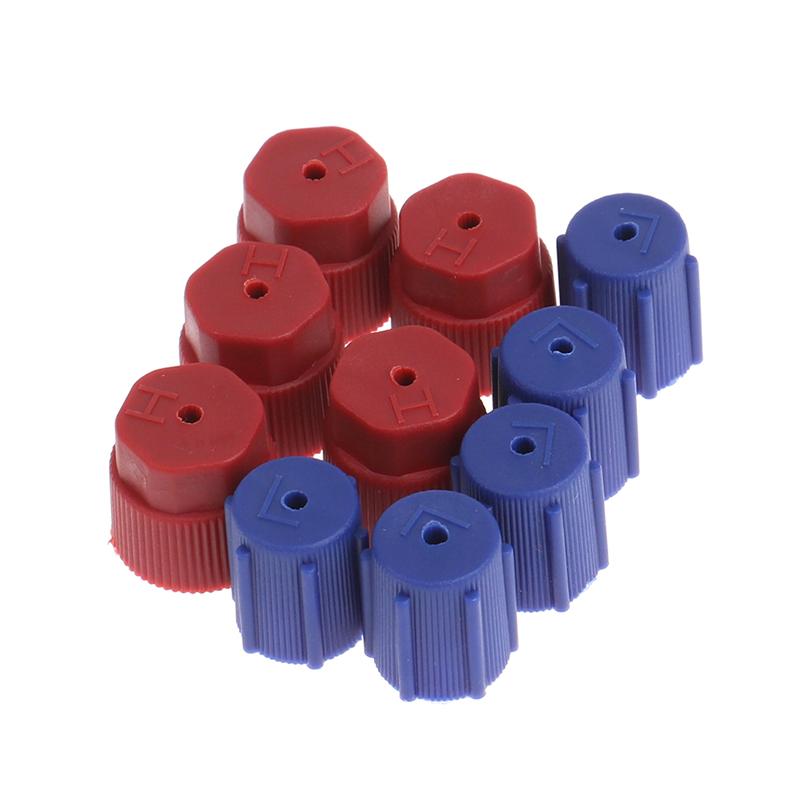 5 Pairs, M8*1 M10*1 A/C Service Port Valve Adapter Dust Cap
