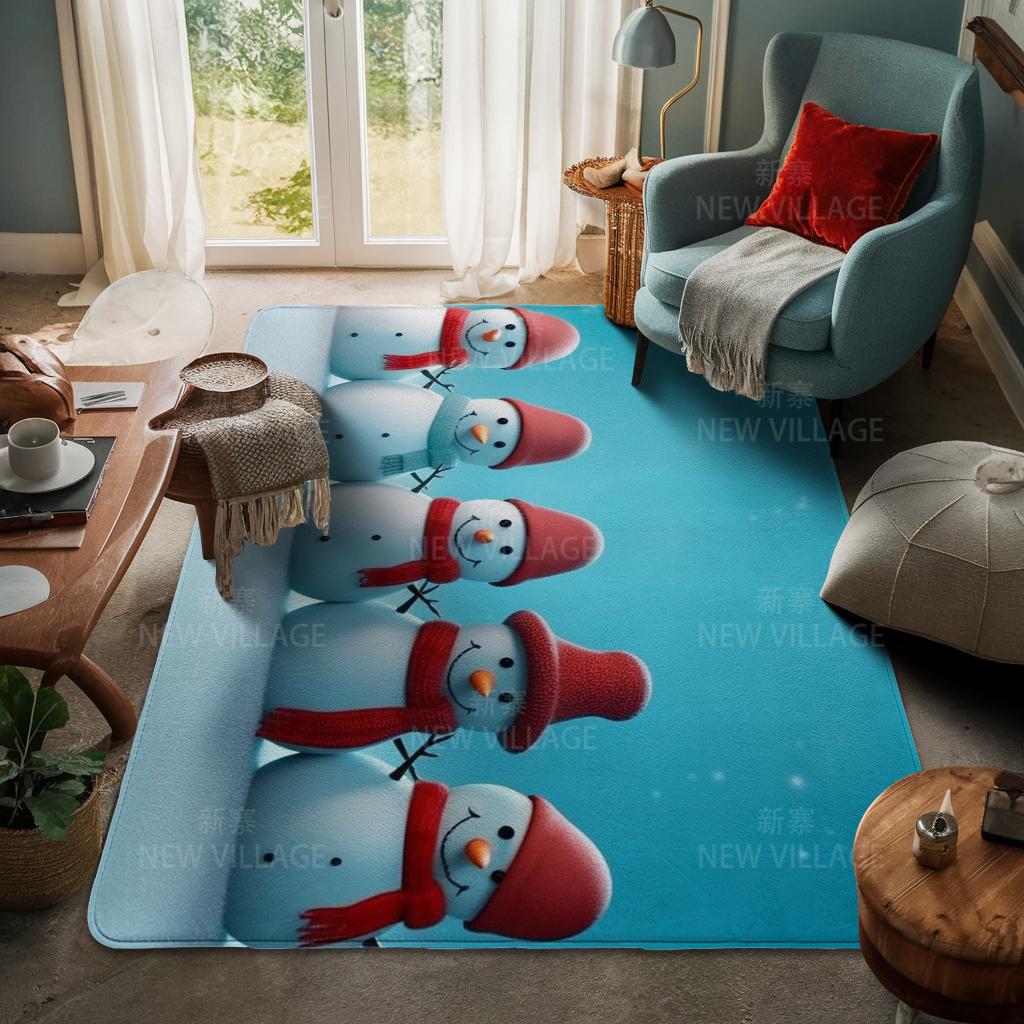 House Entrance Carpet Home Door Mat Living Room Bath Foot Bathroom Non-slip Water Absorption Rugs Bath Merry Christmas Winter