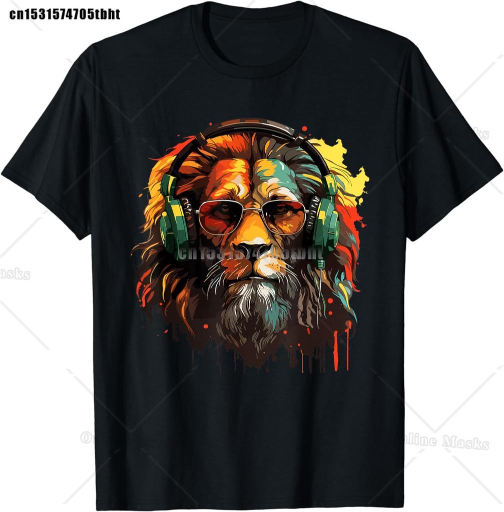 Jamajka Rasta Lev Vtipná Grafická Trička Bavlna Unisex Krátký Rukáv Ležérní Tričko Top Harajuku Streetwear Letní Unisex Oblečení