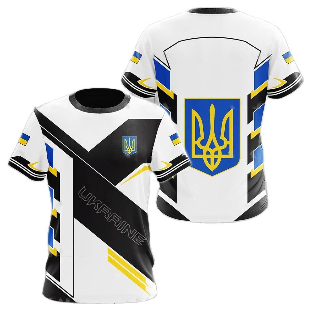 Ukraina Flagg Kamuflasje trykket 3D T-skjorte Sommer Ukrainske Veteraner Treningsklær Personlighet Tenårings Kortermet O-hals Topp