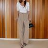 New Arrivals Open Run Women Pintuck Wide High Waist Slacks