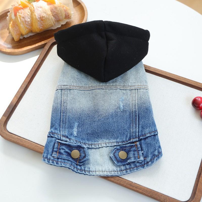 Pet Circle Dog Hoodie Fall Small Breed Puppy Fashion Denim Jacket Casual Wear